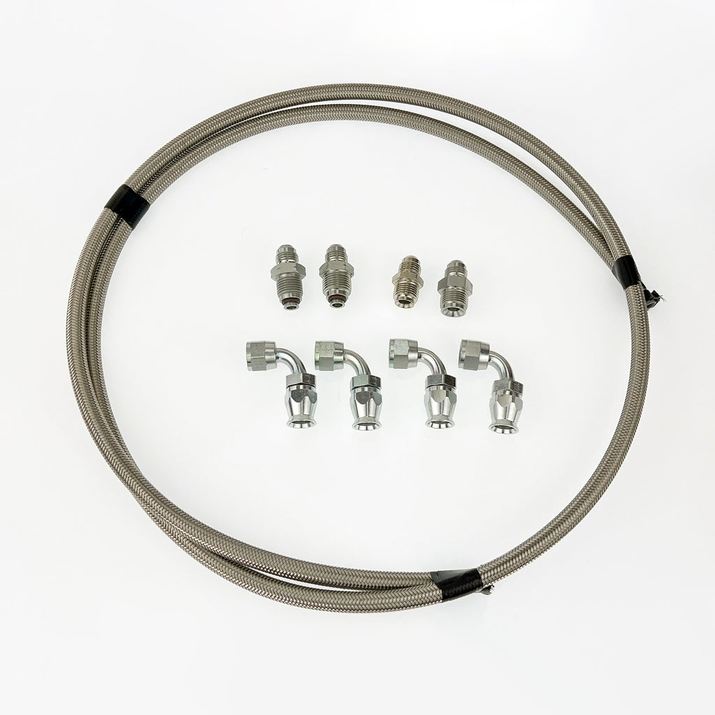 Power Steering Hose Kit Stainless -6AN | GM Steering Box to Type 2