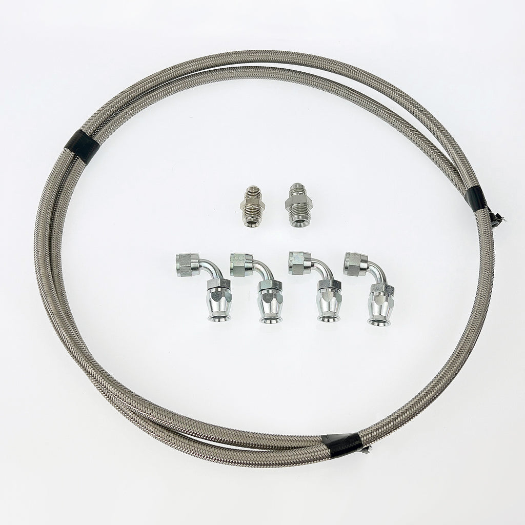 Power Steering Hose Kit Stainless -6AN 6ft | GM Steering Box to Type 2