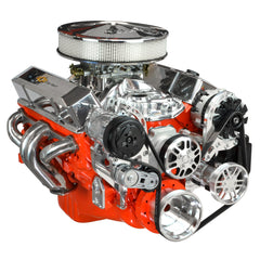 Concept One Pulley Systems: Chevy Small Block Driver Series Kit with Alternator, A/C and Power Steering, front view angle