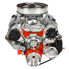 Concept One Pulley Systems: Chevy Small Block Driver Series Kit with Alternator, A/C and Power Steering, front view