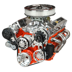 Concept One Pulley Systems: Chevy Small Block Driver Series Kit with Alternator, A/C and Power Steering, front view angle