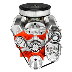 Concept One Pulley Systems: Chevy Small Block Victory Series Kit with Alternator and Power Steering, front view