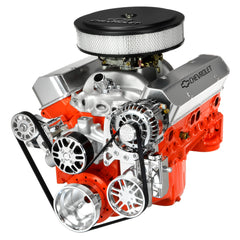 Concept One Pulley Systems: Chevy Small Block Victory Series Kit with Alternator and Power Steering, front view angle